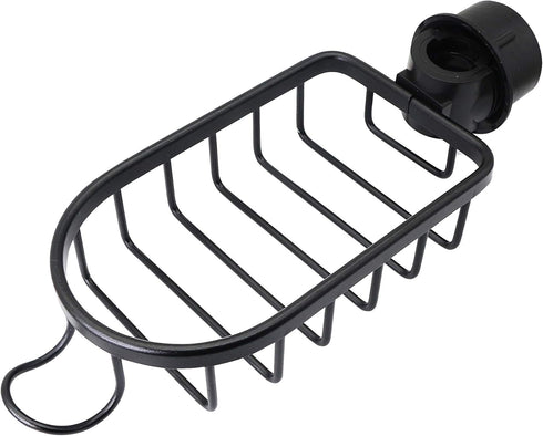 SinLoon Kitchen Faucet Sponge Holder, Sink Caddy Organizer, Space Aluminum Soap Dish Brush Rack Hanging for Kitchen & Bathroom Accessories(Black)...