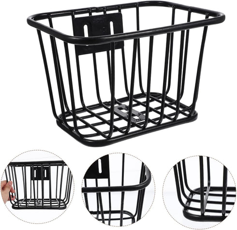 Sosoport Bicycle Iron Basket Cruiser Bike Bicycle Iron Bike Basket Rear Bike Basket Metal Bike Basket Bike Container Front Bicycles Basket 25X18X1...