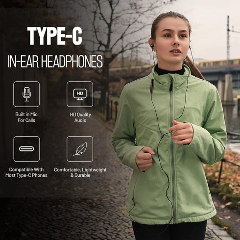 USB C Headphones, USB Type-C Wired Earphones in-Ear Earbuds Headset with Mic and Volume Control Compatible with iPhone 15 Pro Max Plus, iPad Pro, ...