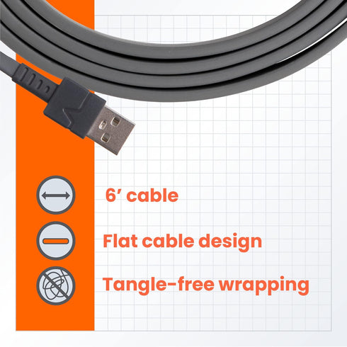 Ventev - Flat 6ft iPhone Charger USB-A to Apple Lightning Cable | MFi Certified, Fast Charger Cord | 35X Stronger | Tangle-Resistant | Compatible ...