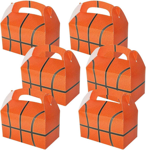 ArtCreativity Basketball Party Favors Goodie Gift Bags for Candy, Cookies, and Sports Themed Party Favor Boxes, Pack of 12 Cute Team Cardboard Box...