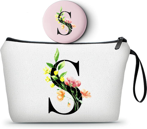 Personalized Makeup Bag,Gifts for Mom Birthday,Initial Gifts for Women,Personalized Gifts,Makeup Bag with Mirror,Bride to be Gifts,Sisters Gifts f...