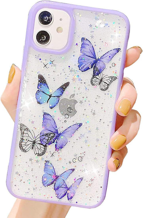 iPhone 11 Case Glitter Butterfly Sparkle Case for Women Girls,Cute Slim Soft Silicone Gel Bling Phone Case Cover Compatible for Apple iPhone 11 - ...