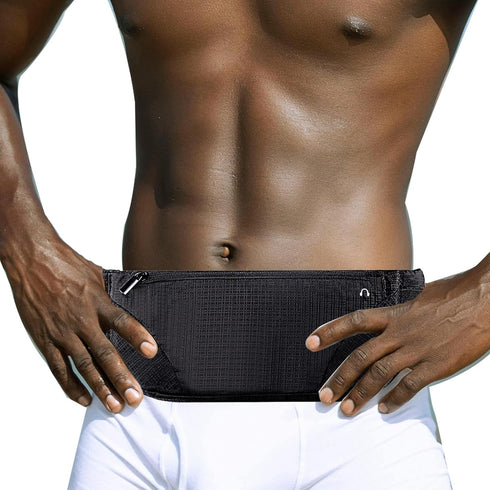Slim Waist Bag for Running,Running Belt for Sports Travel Working Out, Running Fanny Pack for Women and Men Crossbody Money Belt Bum Bag with Adju...