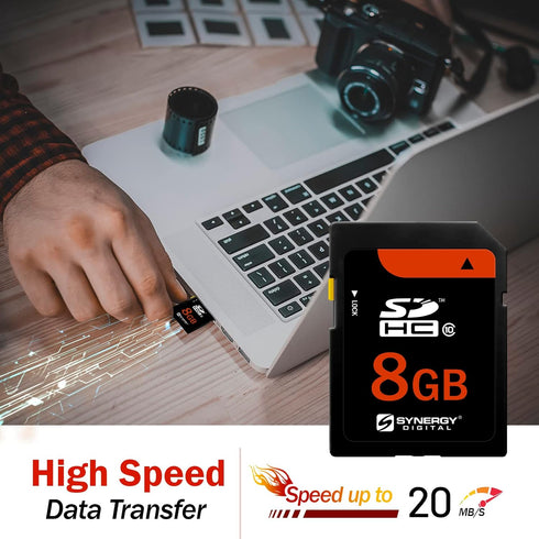 Synergy Digital 8GB, SDHC UHS-I Memory Cards - Class 10, U1, 20MB/s, 300 Series - Pack of 2...