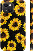 Case for iPhone 13 Mini, Sunflower Floral Pattern, Shockproof Soft Silicone Slim Cute Yellow Flower Case Compatible with iPhone 13 Mini 5.4 Inch...