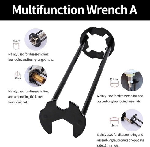 Basin Wrench, 7 Sizes Sink Wrench Set Universal Under Sink Plumbers Wrench, Multifunctional Sink Wrench Universal Under Sink Plumbers Wrench, Fauc...