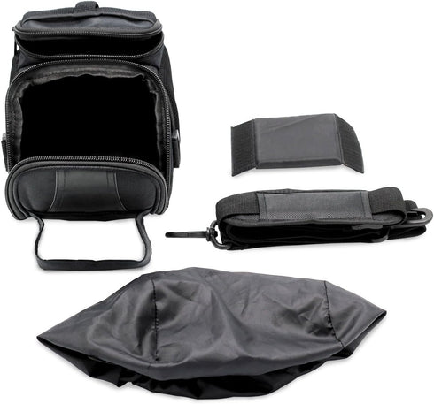FOSOTO Waterproof (with Rain Cover) Black Camera Case Bag Compatible for Canon EOS M10 M6 M2 Mrak II M50 M100 Rebel T3i T4i T5 SL1, Nikon P600 D33...