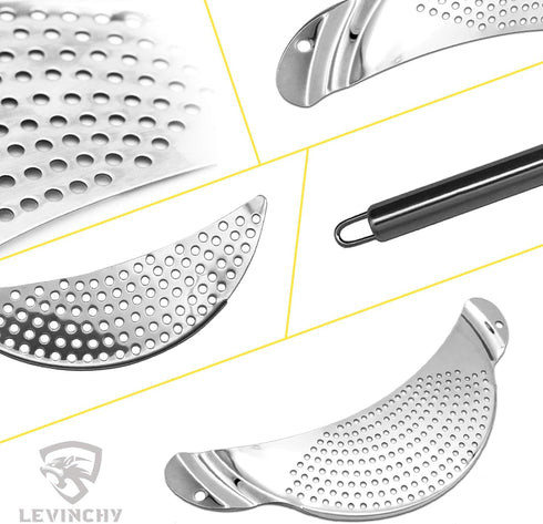 Pot Strainer Set 2 Pieces Stainless Steel Strainers Set, Easy Draining Durable Dishwasher Safe, Work for All Cooking Kitchenware, Noodles Pasta Fr...