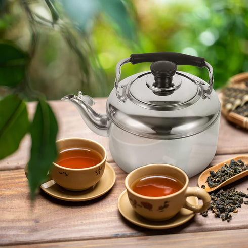 KALLORY Stainless Steel Kettle 1pc Stainless Steel Teapot, Stainless Steel Tea Kettle Water Stove Top Camping Stainless Tea Kettle...