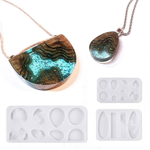 Island Resin Pendant Molds, (4 Pack) Ocean Themed Style Silicone Epoxy Molds for DIY Jewelry Pendant Necklace Keychain Jewel and Resin Crafts...