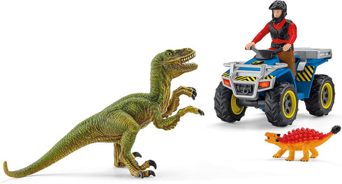 Schleich Dinosaurs, Dinosaur Toy Set for Boys and Girls, Quad Escape from Velociraptor Set with ATV Truck, Ages 4+...