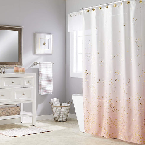 Chictie Gold Shower Curtain Hooks Rings,Set of 12 Brass Decorative Bling Metal Rustproof Shower Hangers Rings for Bathroom Curtains Rods Hollow Ba...
