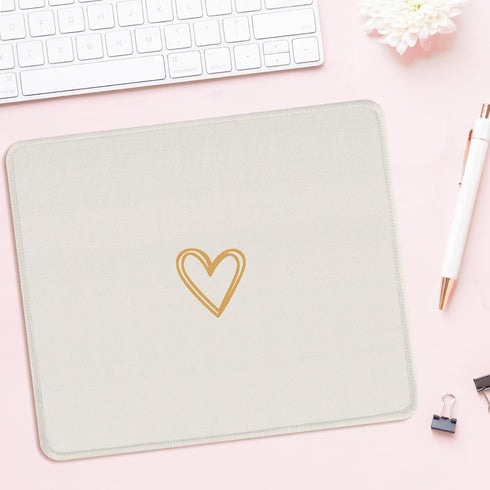 Seorsok Square Aesthetic Cute Heart Mouse Pad,Office Home Personalized Mouse Mat Design,Waterproof Funny Mousepad,Non-Slip Rubber Base Computer Mo...