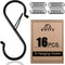 ADIIL 16 Pcs S Hooks for Hanging with Safety Buckle, Heavy Duty Metal S Shaped Closet Hooks for Hanging Plants, Kitchen Utensils, Jeans, Bags, Pot...