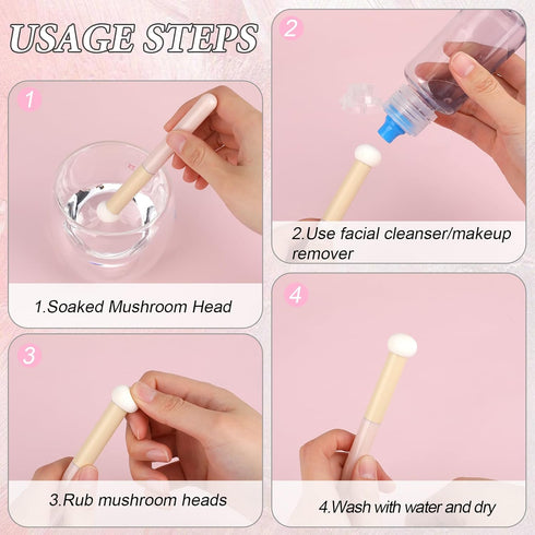 4 Pcs Mushroom Makeup Sponge Brush, Mushroom Makeup Applicators Concealer Brushes, Small Concealer Brush Under Eye Makeup Sponge Concealer Brush f...
