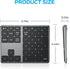 iClever Number Pad, Aluminum Wireless Number Pad for Multi Devices, USB-C Rechargeable, External 34-Keys Bluetooth Keyboard for Data Entry, Compat...