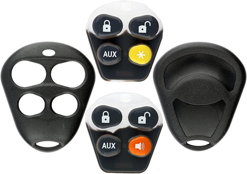KeylessOption Keyless Entry Remote Control Starter Car Key Fob Case Shell Outer Cover Button Pads for Viper Automate Alarms...