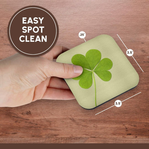 3dRose CST_39339_2 Green Clover Irish Art St. Patricks Day Soft Coasters, Set of 8...