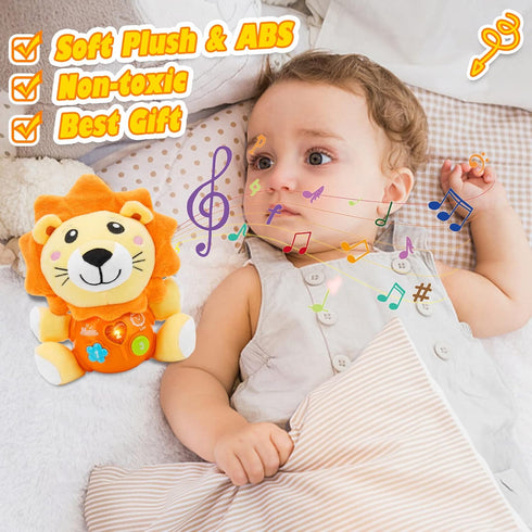 Baby Toys 6 to 12 Months - Infant Baby Musical Toy for 1 Year Old Boys & Girls - Cute Lion Plush Toys Newborn Toy 0 3 6 9 12 Month Best Gift...