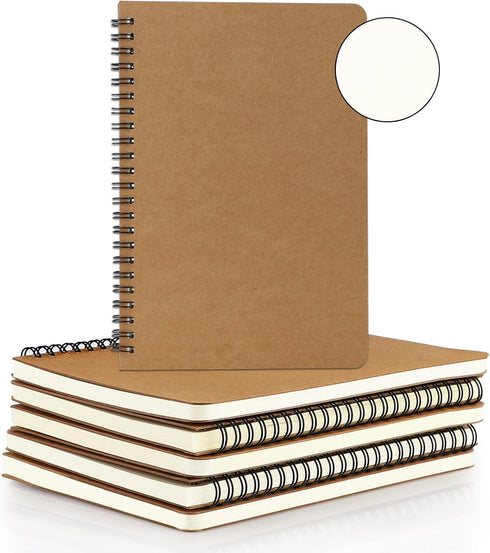 EUSOAR College Blank Spiral Notebook, A5 6packs 5.5"x8.3" 120 Pages Blank Travel Writing Journal, Memo Notepad Sketchbook, Students Office Busines...