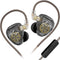 KZ Merga in Ear Monitor Wired,Dual Dynamic Driver in-Ear Headphones, KZ Deep Bass Earphones, HiFi Stereo Earbuds for Musician (Black, with Microph...