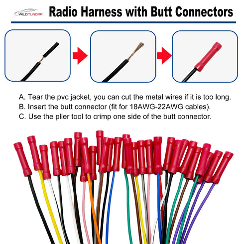 ISO Car Radio Wiring Harness Connector, Radio Power Speakers Wiring Adapter for Car Stereo, Radio Harness Adapter Replacement for Boss Jenson Lead...