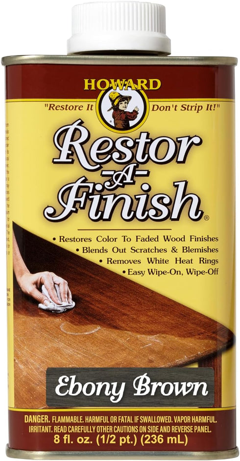 HOWARD - Restor-A-Finish: Restore Your Ebony Wood Finishes Repair Scratches, Eliminate Stains, White Heat or Water Rings and More. Safe on Furnitu...