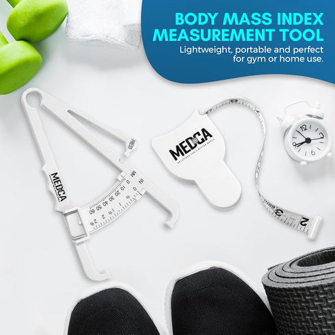 Body Fat Caliper and Measuring Tape for Body - Skinfold Calipers and Body Fat Tape Measure Tool for Accurately Measuring BMI Skin Fold Fitness and...