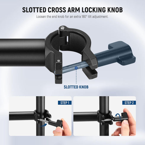 NEEWER Overhead Camera Mount Arm with Phone Clip, 22"/56cm 180°&360° 2 Section Flexible Holding Arm for Desk Stand, Fits 0.87"-1.1" Tube, 5.5lb/2....