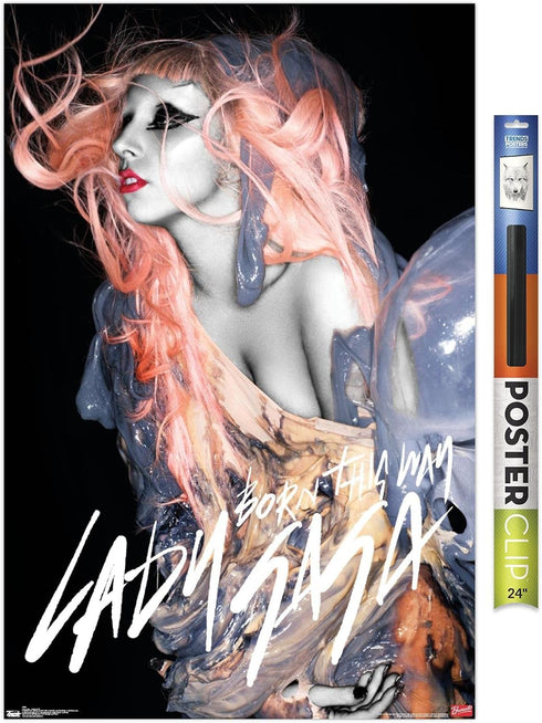 Trends International Lady Gaga - Orange Hair Wall Poster, 22.375" x 34", Premium Poster & Clip Bundle...