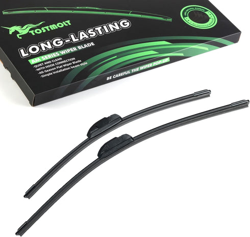 2pcs 18"+20" U/J Hook Bracketless Curved Premium All-Season Front Windshield Wiper Blades Set of 2 Combo Pack New Factory Replacement AA Natural R...