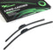 2pcs 21"+24" Universal Hook U/J Bracketless Curved Premium All-Season Front Windshield Wiper Blades Set of 2 Combo Pack New Factory Replacement AA...