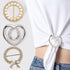 Scarf Tie Buckle Rings for Women,12PCS Metal Party T Shirt Pearls Rhinestone Clips,Clothes Corner Knotted Button for Women Girls Decorative Access...
