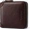 Mens Genuine Leather Zipper Wallet RFID Secure Large Capacity Double Fold Multi-card Leather Wallets for Men and coin purse...