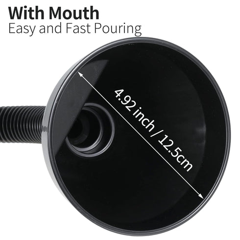 Wide Mouth Oil Funnel with Flexible Extension Nozzle Hose with Handle Mesh Screen Filter for Cars Motorcycles Engine Oil Kerosene Gasoline Gas Fue...