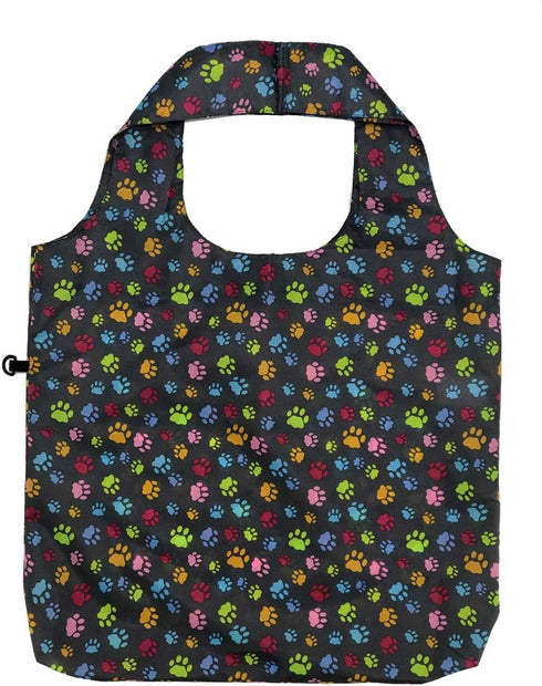 HOLYLUCK Reusable Grocery Bags,Heavy Duty Foldable Shopping Tote Bag (Standard, 3 Dog Paw Prints)...