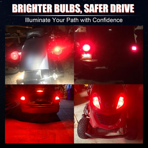 iBrightstar 3157 LED Bulb Red, 3057 LED Brake Lights Bulbs Super Bright for Rear Brake Lights and Tail Lights, 2 Pack...