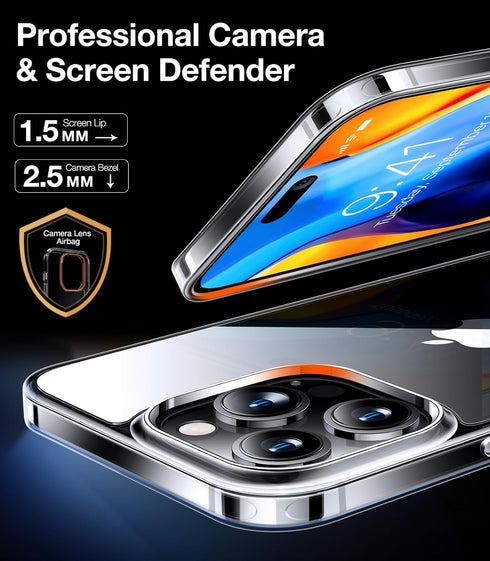 TORRAS Shockproof Designed for iPhone 15 Pro Case, 12FT Military Grade Drop Tested, Anti-Fingerprint Anti-Scratch Translucent Matte Back with Sili...