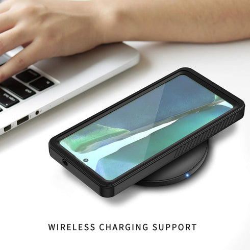 Lanhiem Galaxy Note 20 Case, Built-in Screen Protector with Fingerprint Film Waterproof Dustproof Case, Full Body Heavy Duty Protective Cover for ...