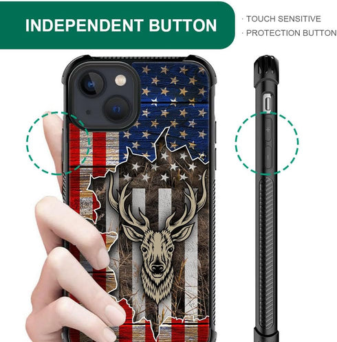 ZHEGAILIAN Case Compatible with iPhone 14 Case,Deer Flag Red Camo Case for iPhone 14 Cases for Men Boy,Drop Protection Cool Pattern with Soft TPU ...