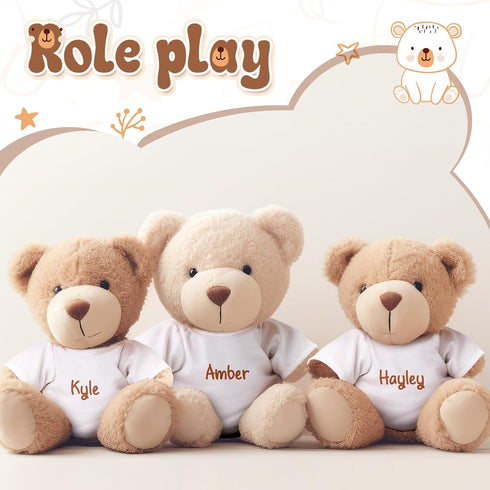 3 Pcs Sublimation Stuffed Animal Shirt Fit 8-12 Inch Blank Stuffed Bear Clothes Plush Bear Tshirts Tee Shirt for DIY Make Unique Stuffed Doll Outf...
