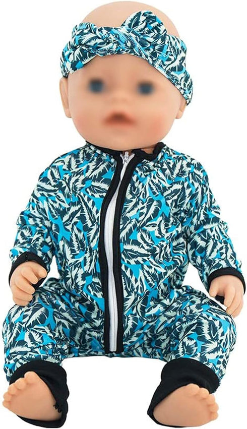 SOTOGO 5 Sets Doll Clothes Outfits Jumpsuits with 5 Headbands for 14 to 17 Inch New Born Baby Doll, 15 Inch Baby Doll and American 18 Inch Doll Cl...