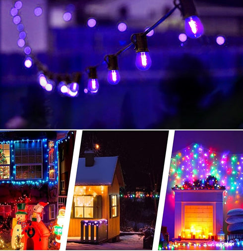 Sxminer 15 PCS LED Purple S14 Bulbs Christmas Replacement Bulb 1W LED String Light Bulb E26 Base Edison Bulbs Plastic Shatterproof Decorative Bulb...