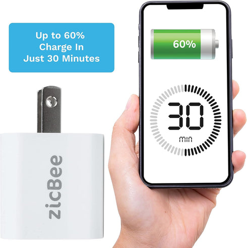 20W USB C Charging Block, zicBee GaN PD Compact Mini Fast Wall Charger Cube Adapter for iPhone 15 14 13 12 11 Mini/Pro Max/Plus, iPad, Airpod, Sam...