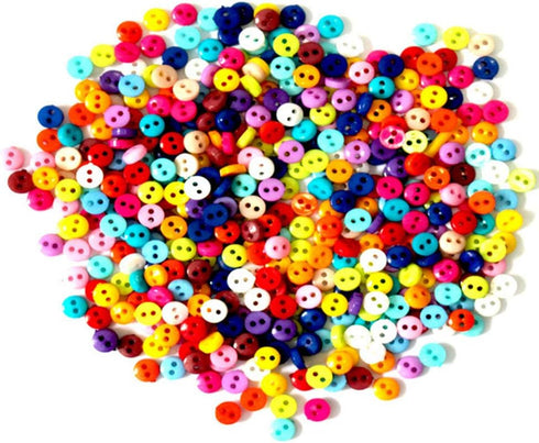 Tiny Button,500pcs Micro Button 6mm Resin Button for Dolls Clothing Sewing Accessories...