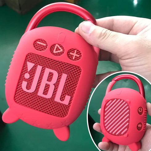 Silicone Cover Case for JBL Clip 4 Portable Bluetooth Speaker, Protective Carrying Case for JBL Clip 4 Portable Bluetooth Speaker (Case Only) (Red...