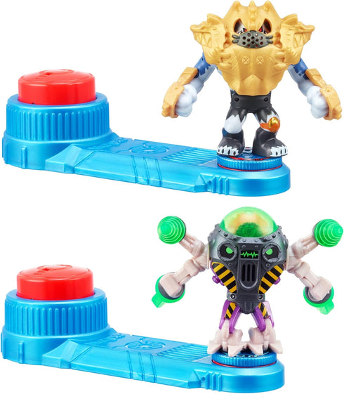 Akedo - Ultimate Arcade Warriors Battle Giants Versus Pack - Drillborg VS Alphawolf - Mini Battling Action Figures Ready, Fight, Split Strike For ...