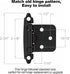 4 Pack (2 Pair) Matte Black Self Closing Cabinet Hinges for Flush Mount Kitchen Cabinet Door, 1/2" Overlay (Variable) Face Frame Semi Concealed Ki...