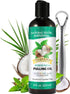 Oil Pulling 8 Fl.Oz,Mint Oil Pulling Mouthwash with Tongue Scraper, Natural Pulling Oil with Coconut & Peppermint Oil-Supports Healthy Gums & Fres...
